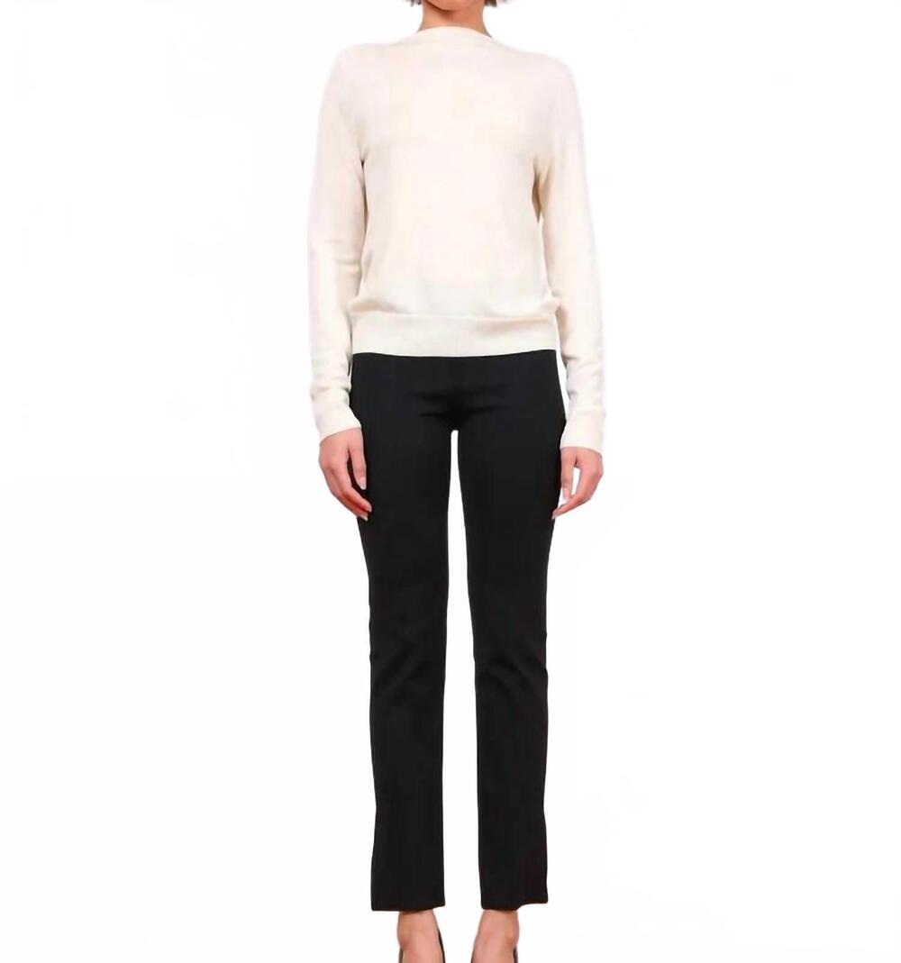 NEW AVENUE MONTAIGNE gisela side slit boot leg pant in black